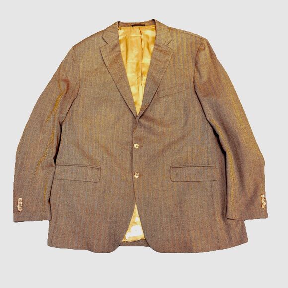 ESCORIAL ROYAL LABEL COLLECTION 51R Luxury Wool Herringbone Blazer Sport Coat - Picture 1 of 7
